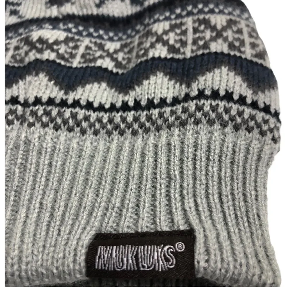 Muk Luks Gray Reversible Beanie Hat